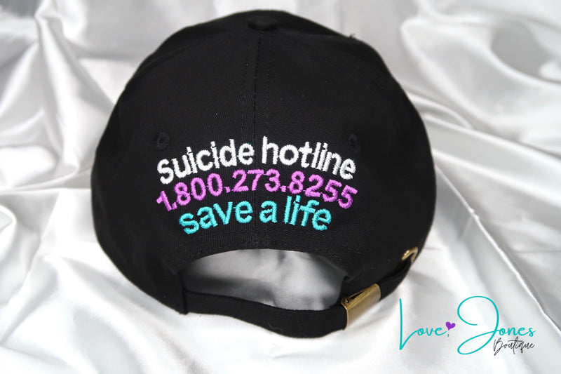 Suicide Hotline distressed dad hat